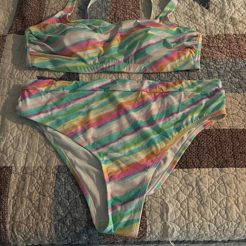 Xhilaration Multicolor Striped Bikini
